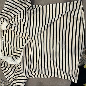 Striped Black and White Blouse chic soul
